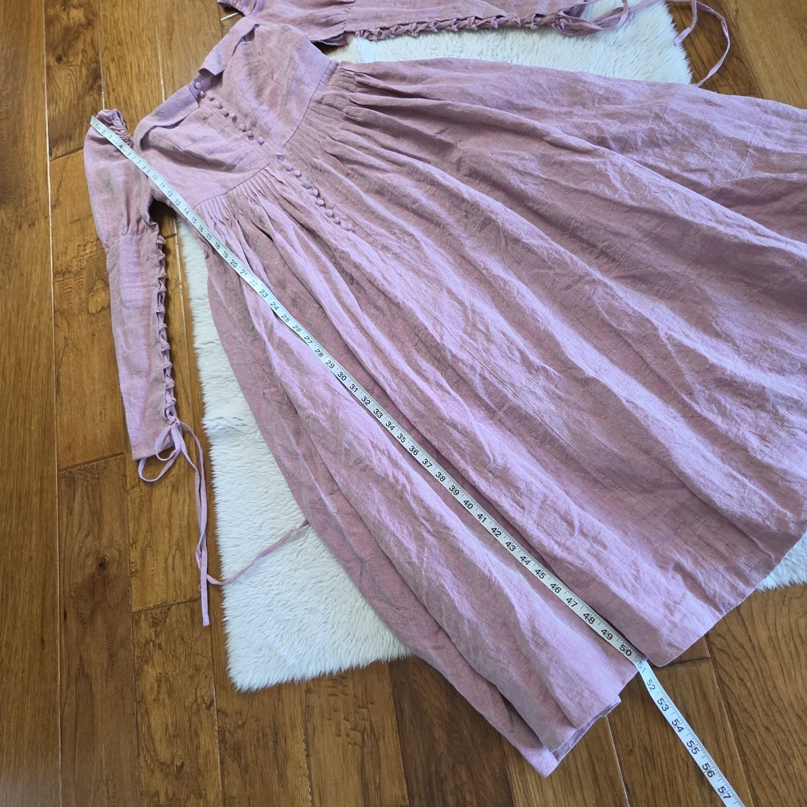 Linennaive Phoenix Regency Lace Up Linen Dress Size Small? Cottagecore Romantic — image 8 of 8